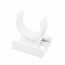 Кліпса пластикова для меблевої ніжки під цоколь 37*28*45мм, біла (MO0157)