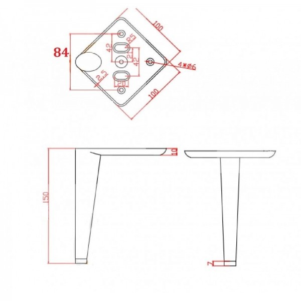Ніжка меблева (опора) нерегульована SIGMA SBN 309 h-150мм Чорний матовий (MO1265)