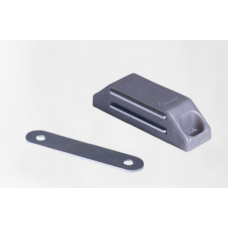 Магніт ДС Фурнітура меблевий великий з монтажною планкою 60×16×16 мм сірий (MM0757)