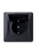 Розетка VIDEX одинарна врізна із заземленням з кришкою 86ммx86мм Чорна (RO1505)