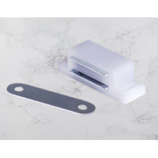 Магніт ДС Фурнітура меблевий малий з монтажною планкою 46×15×14 мм білий (MM0752)