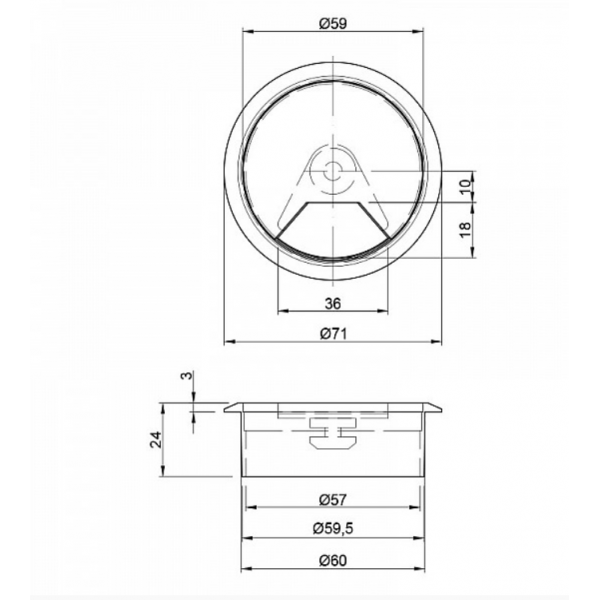 Заглушка для дротів із пружиною кругла пластик Венге (діаметр 60 мм) (ZG0798)