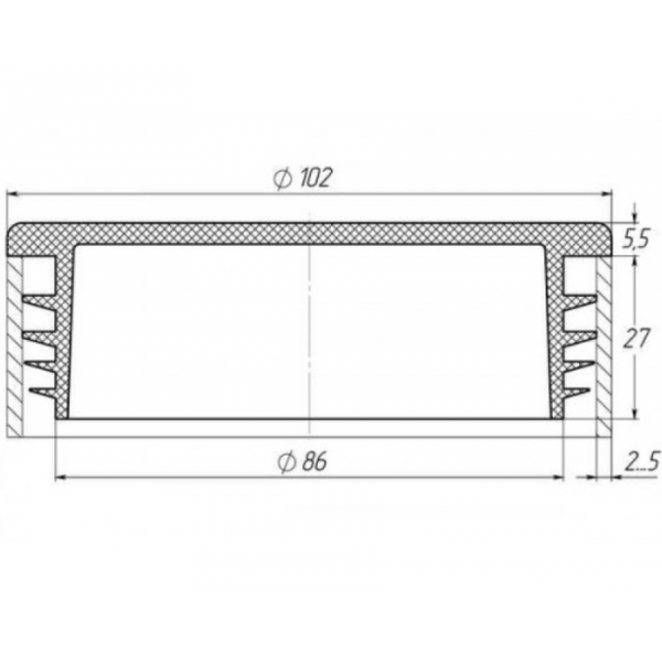 Заглушка для труби Termoplast внутрішня кругла D=102мм пластик Чорна (ZG0782)